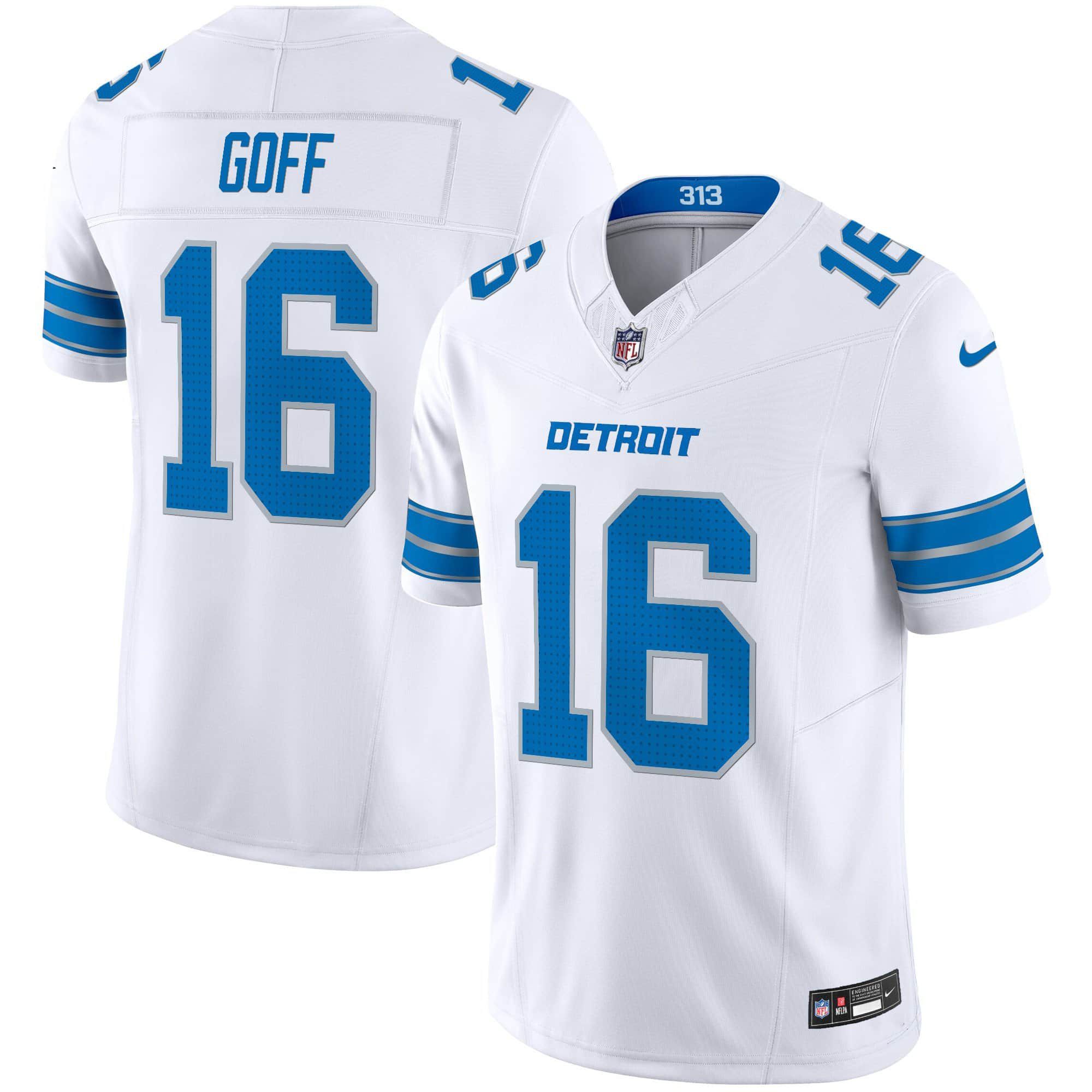 Men Detroit Lions #16 Goff White 2024 Nike Vapor Limited NFL Jersey